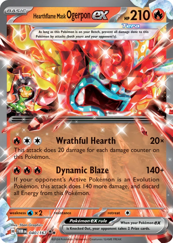 Hearthflame Mask Ogerpon ex #40 Twilight Masquerade Pokemon card