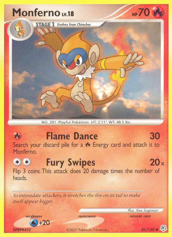 Monferno #56 Diamond & Pearl Pokemon card