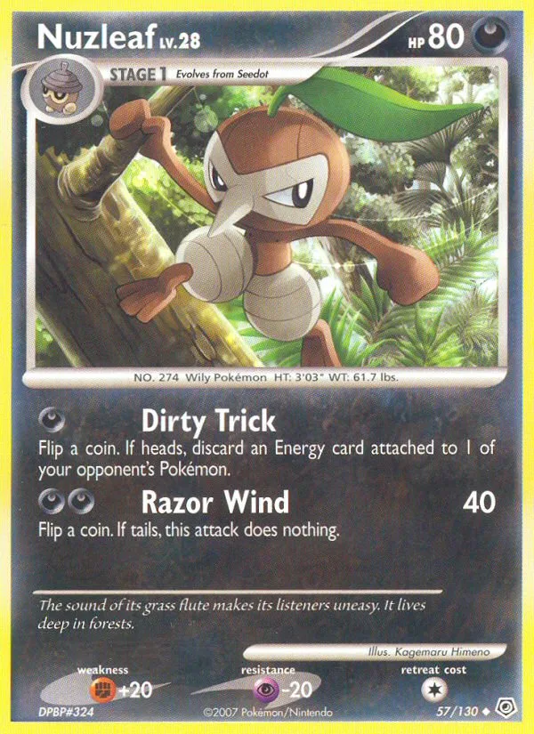 Nuzleaf #57 Diamond & Pearl Pokemon card