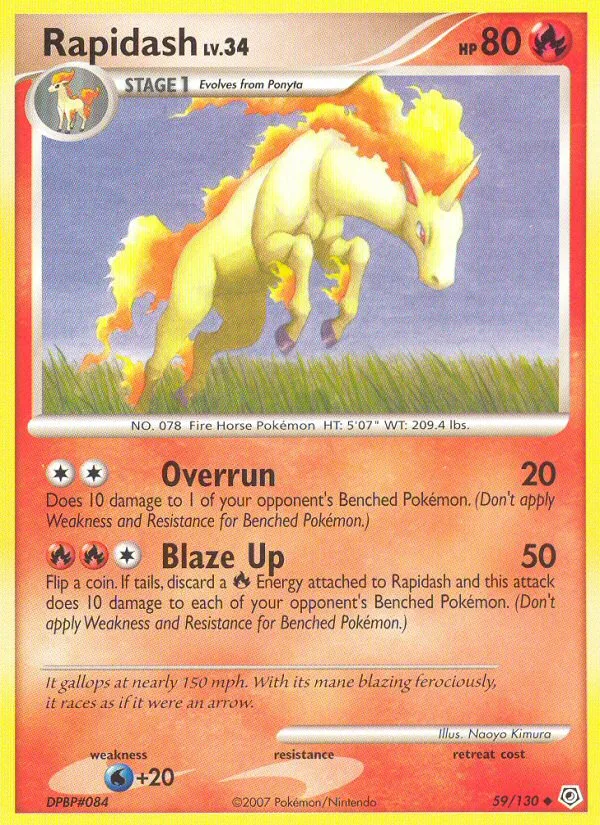 Rapidash #59 Diamond & Pearl Pokemon card