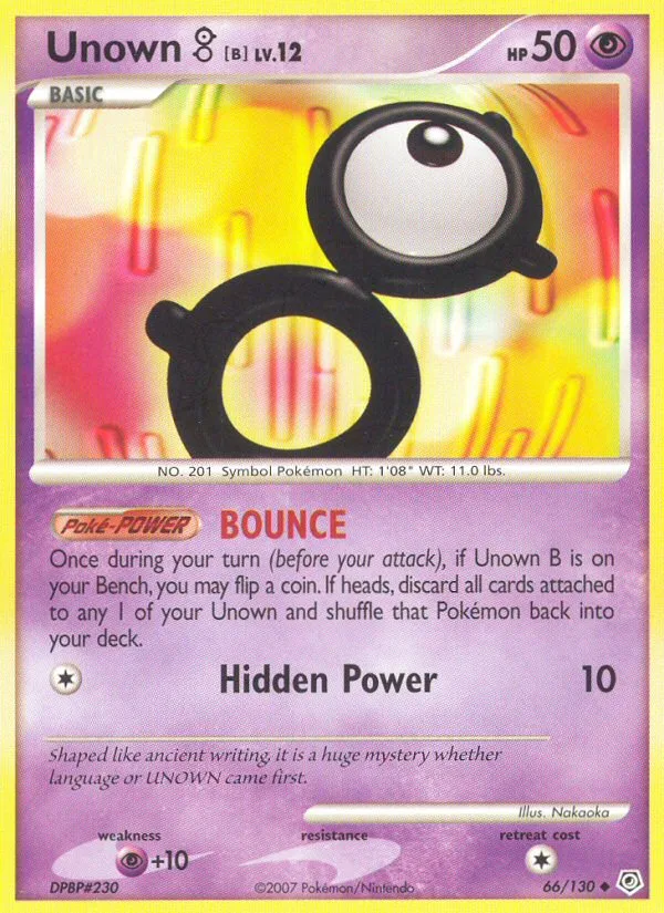 Unown [B] #66 Diamond & Pearl Pokemon card