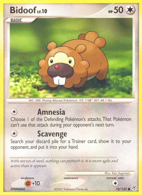 Bidoof Diamond & Pearl card