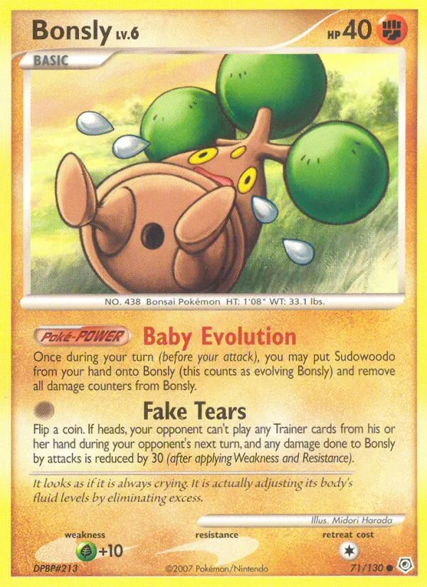Bonsly #71 Diamond & Pearl Pokemon card