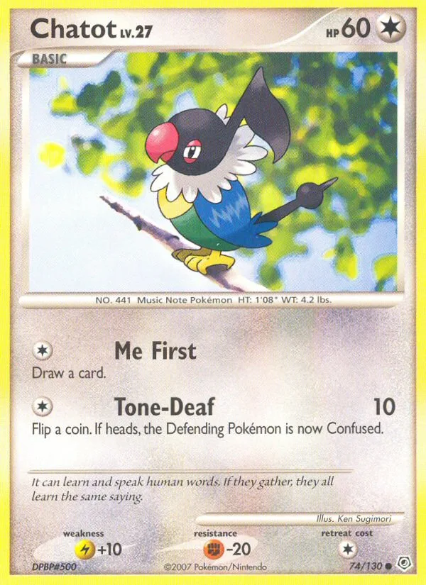 Chatot #74 Diamond & Pearl Pokemon card