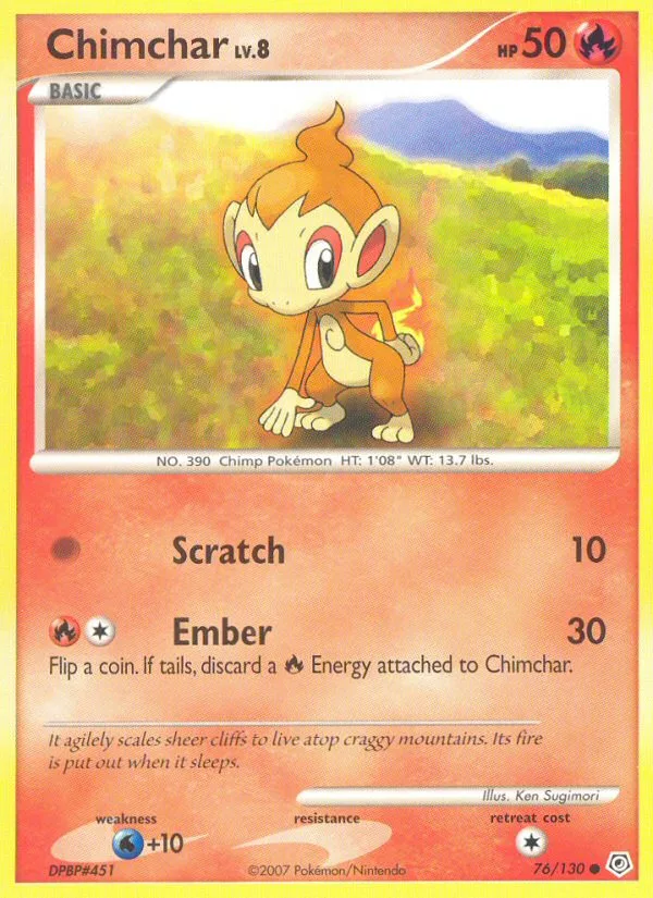 Chimchar Diamond & Pearl card