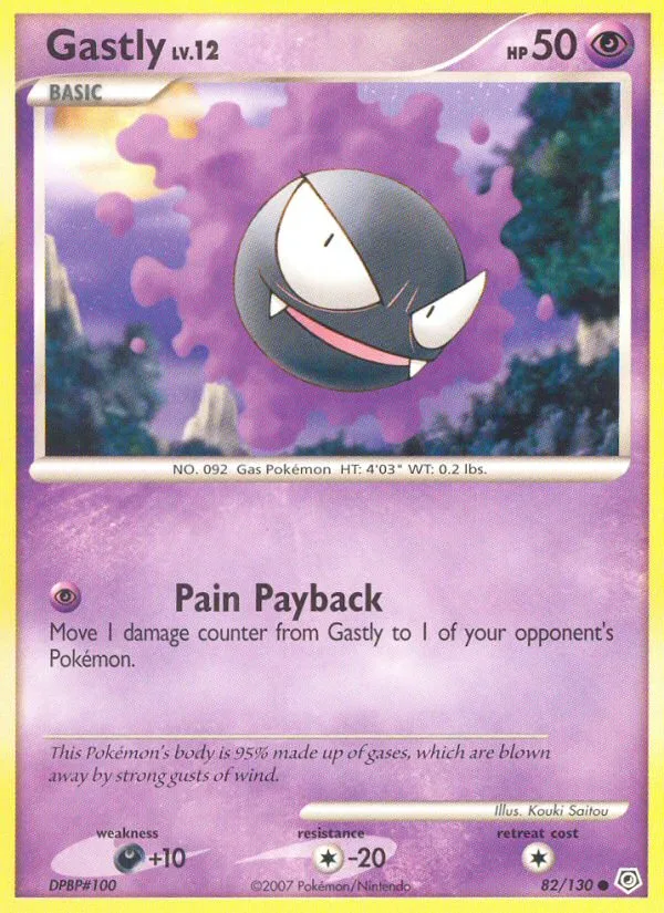Gastly #82 Diamond & Pearl Pokemon card