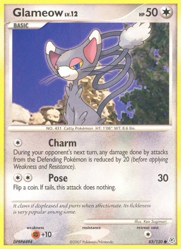Glameow #83 Diamond & Pearl Pokemon card