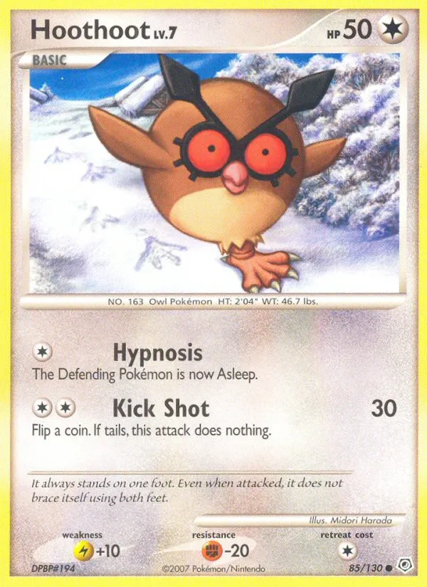 Hoothoot #85 Diamond & Pearl Pokemon card