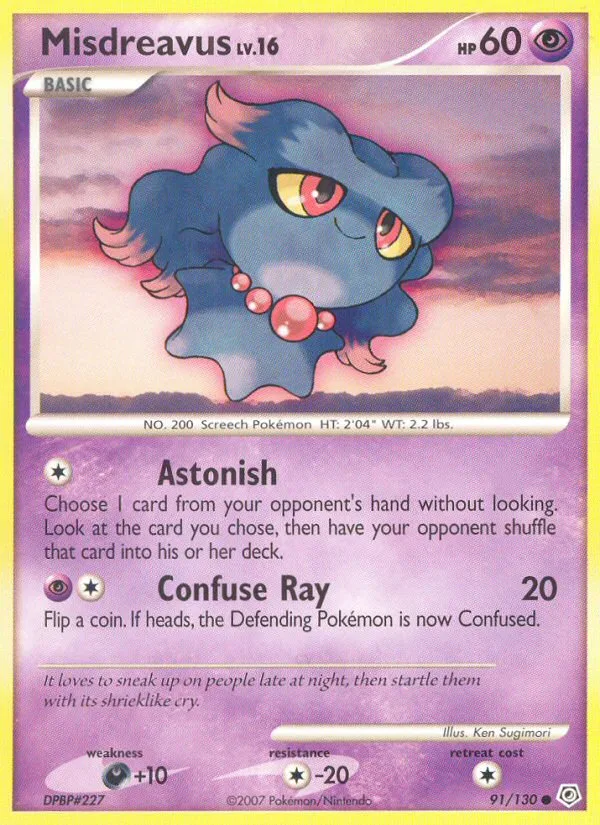 Misdreavus #91 Diamond & Pearl Pokemon card