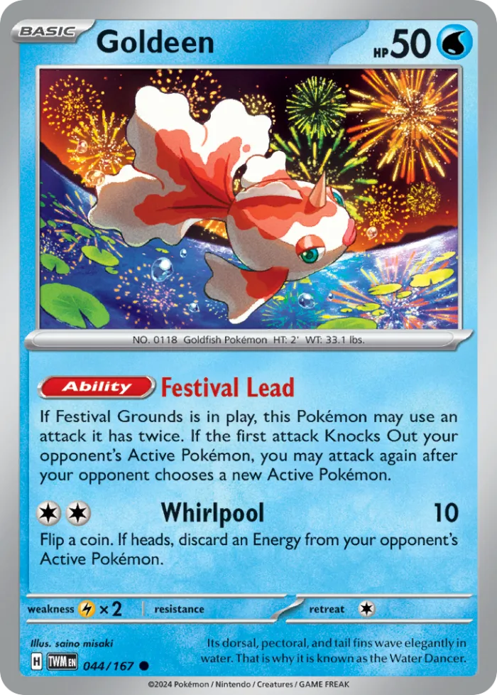 Goldeen #44 Twilight Masquerade Pokemon card