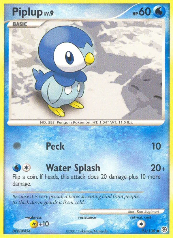 Piplup #93 Diamond & Pearl Pokemon card