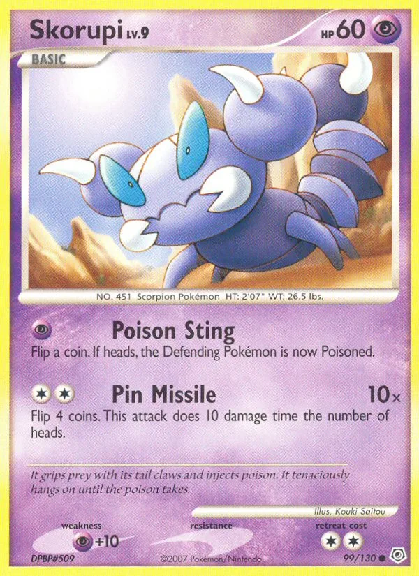 Skorupi #99 Diamond & Pearl Pokemon card