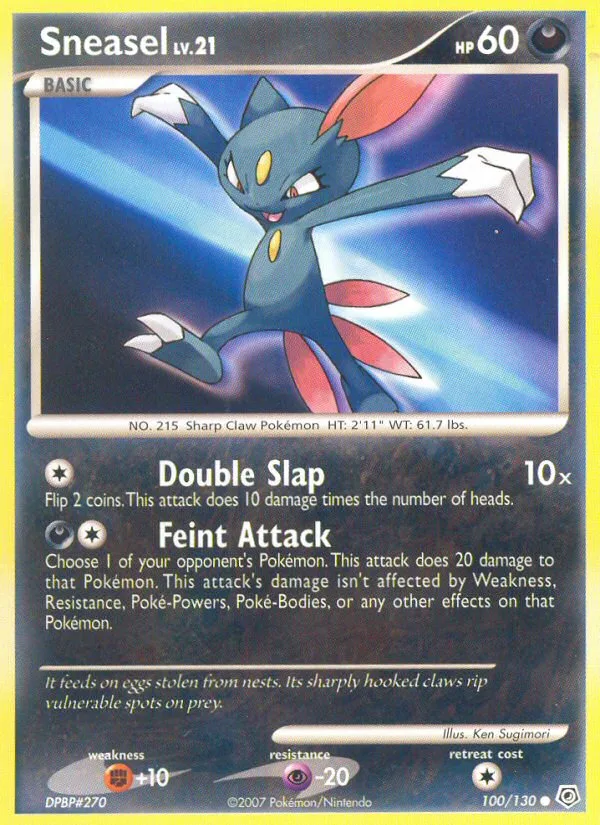 Sneasel #100 Diamond & Pearl Pokemon card