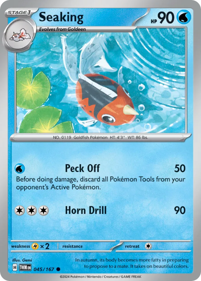 Seaking #45 Twilight Masquerade Pokemon card