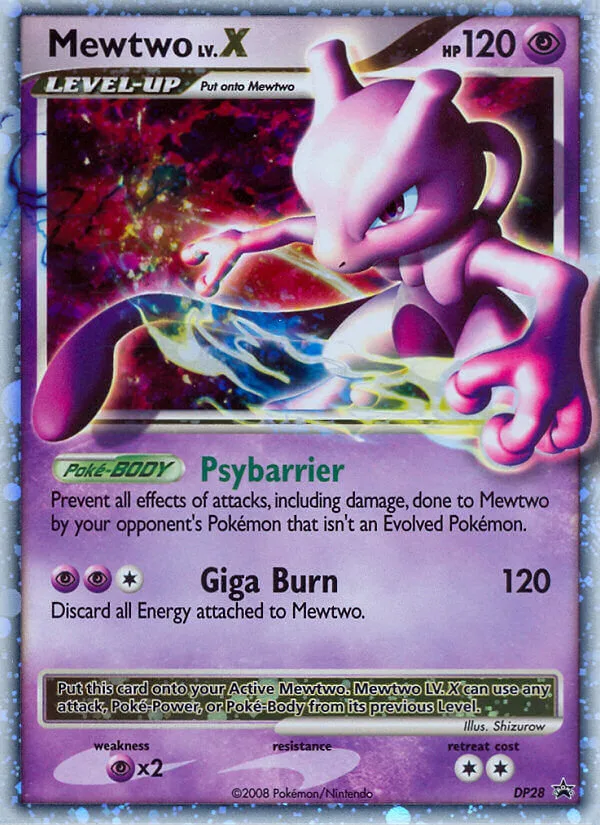 Mewtwo LV.X #DP28 DP Black Star Promos Pokemon card