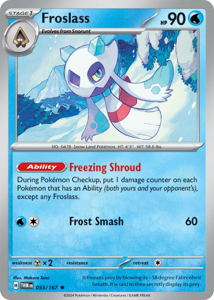 Froslass #53 Twilight Masquerade Pokemon card