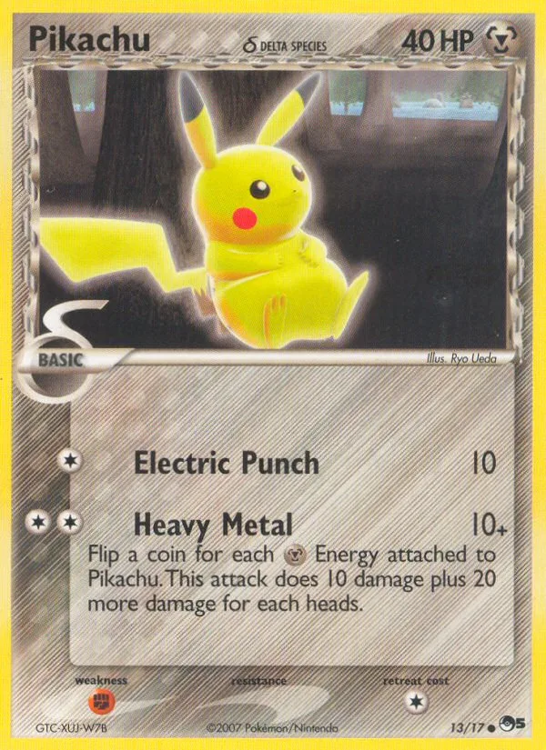 Pikachu δ #13 POP Series 5 Pokemon card
