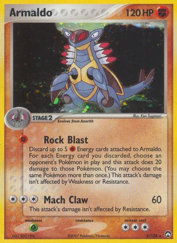 Armaldo #3 EX Power Keepers Pokemon card