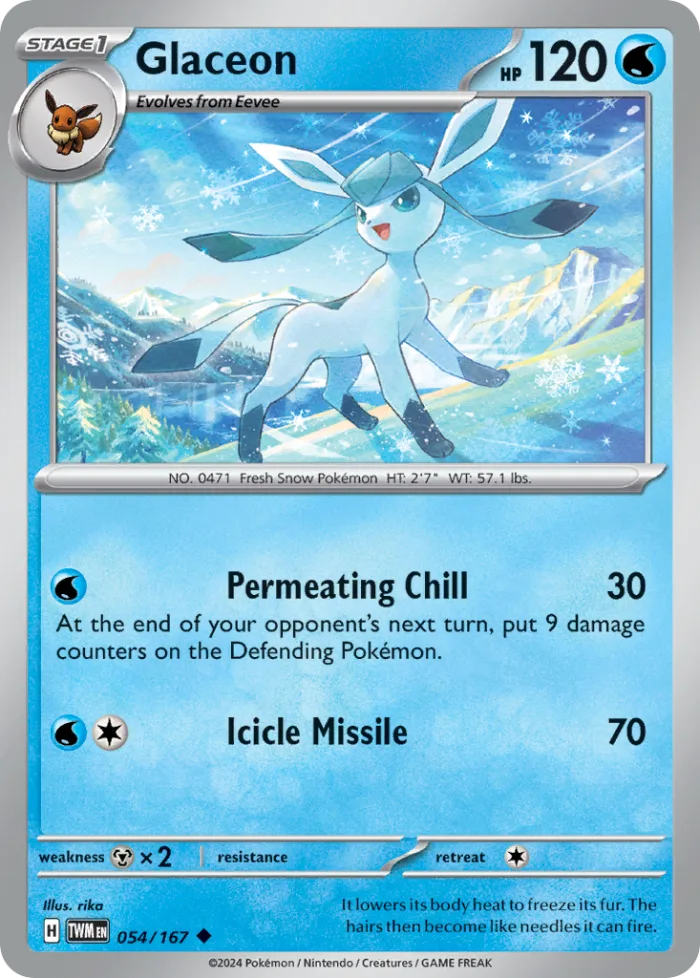 Glaceon #54 Twilight Masquerade Pokemon card