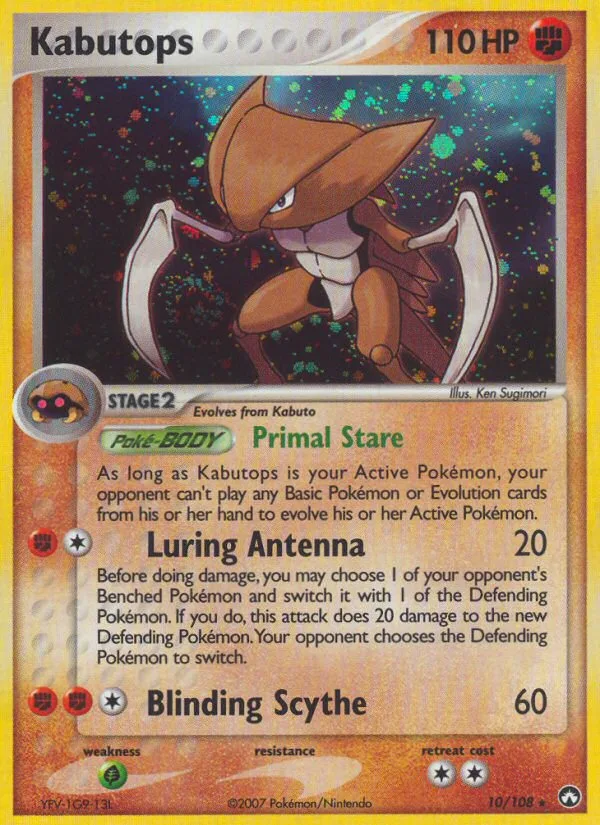 Kabutops #10 EX Power Keepers Pokemon card