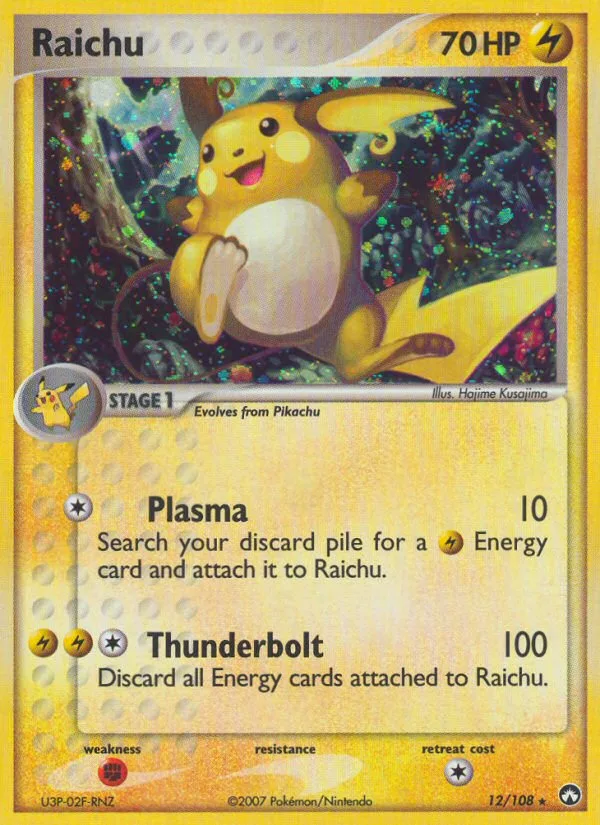 Raichu #12 EX Power Keepers Pokemon card