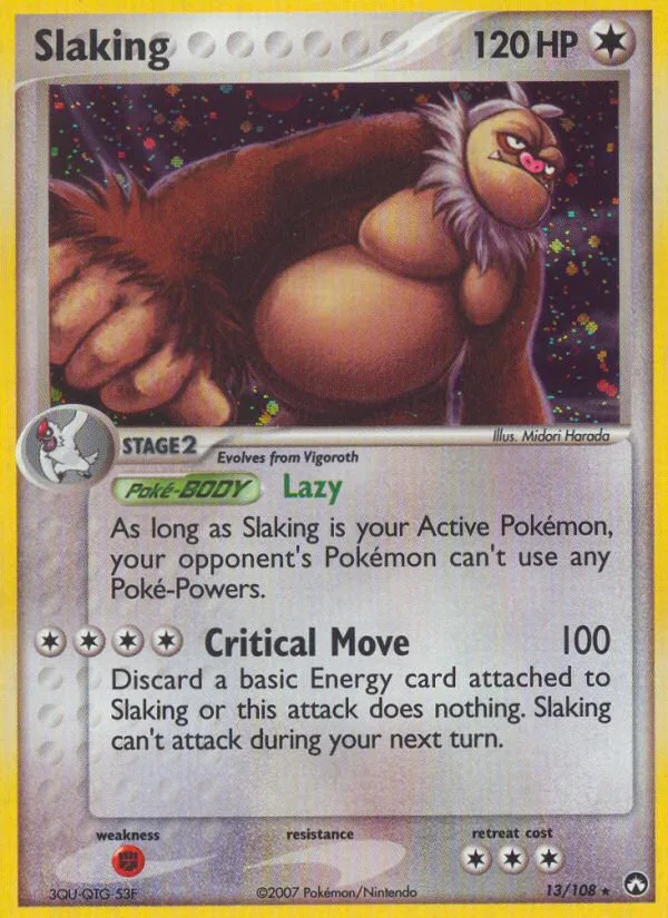 Slaking #13 EX Power Keepers Pokemon card