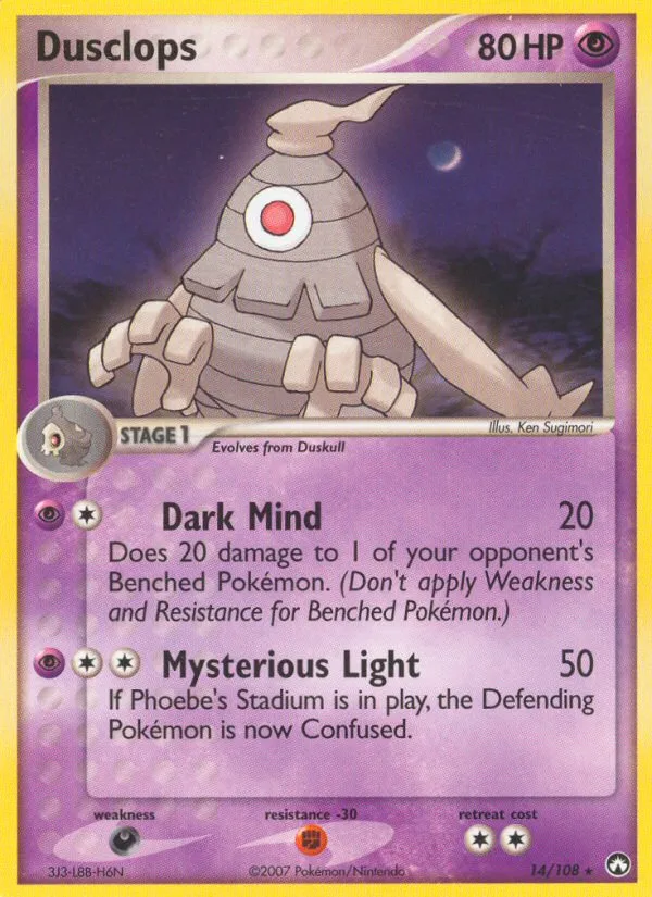 Dusclops #14 EX Power Keepers Pokemon card