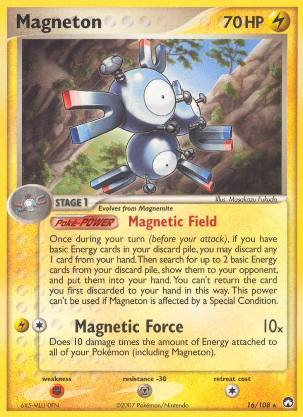Magneton #16 EX Power Keepers Pokemon card