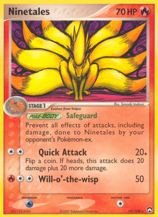 Ninetales #19 EX Power Keepers Pokemon card