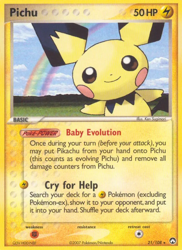 Pichu #21 EX Power Keepers Pokemon card