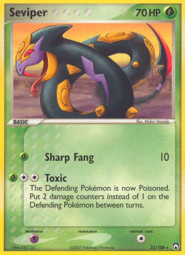 Seviper #23 EX Power Keepers Pokemon card