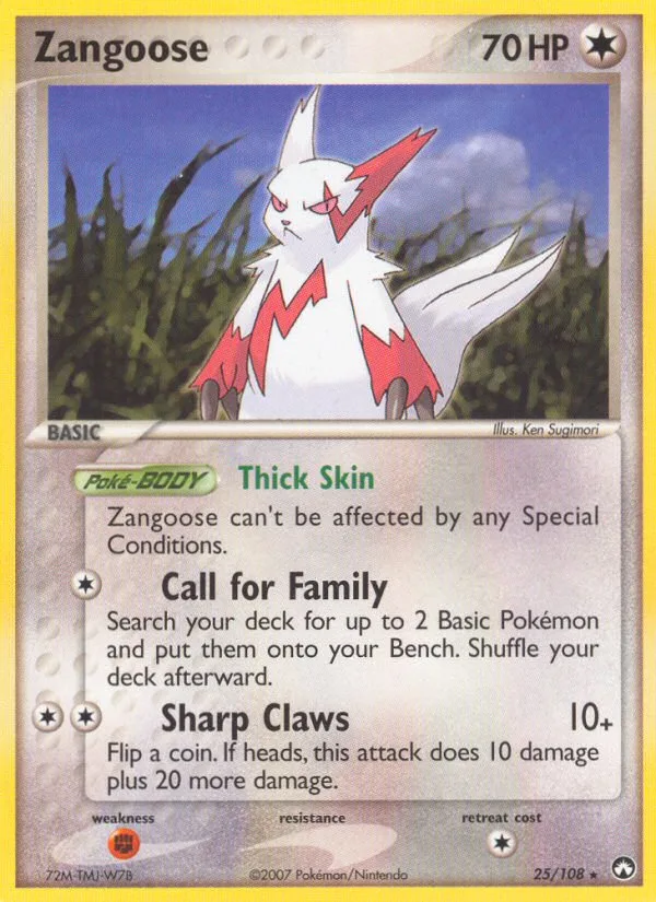 Zangoose EX Power Keepers card