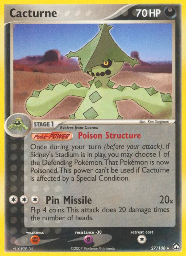 Cacturne #27 EX Power Keepers Pokemon card