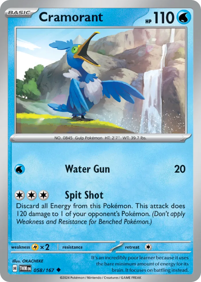 Cramorant #58 Twilight Masquerade Pokemon card