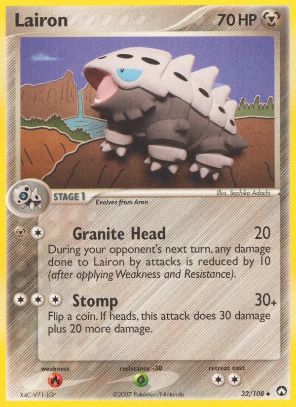 Lairon #32 EX Power Keepers Pokemon card