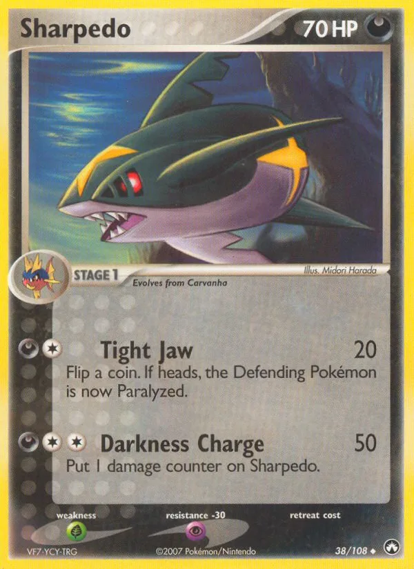 Sharpedo #38 EX Power Keepers Pokemon card