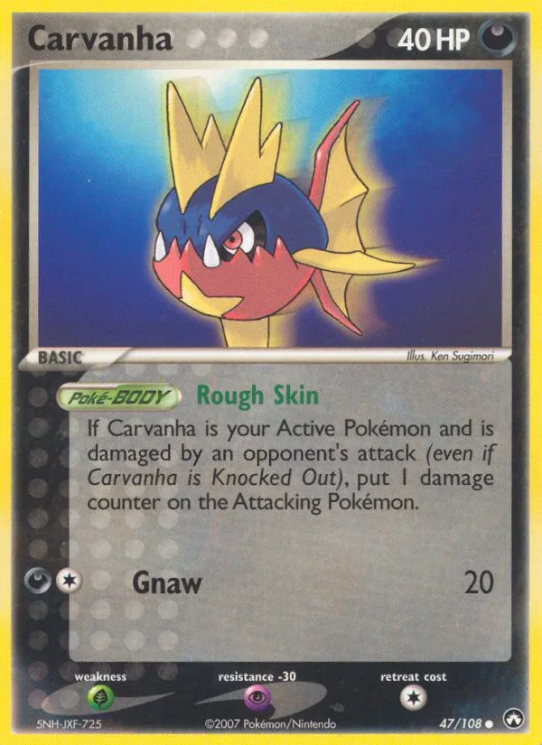 Carvanha #47 EX Power Keepers Pokemon card