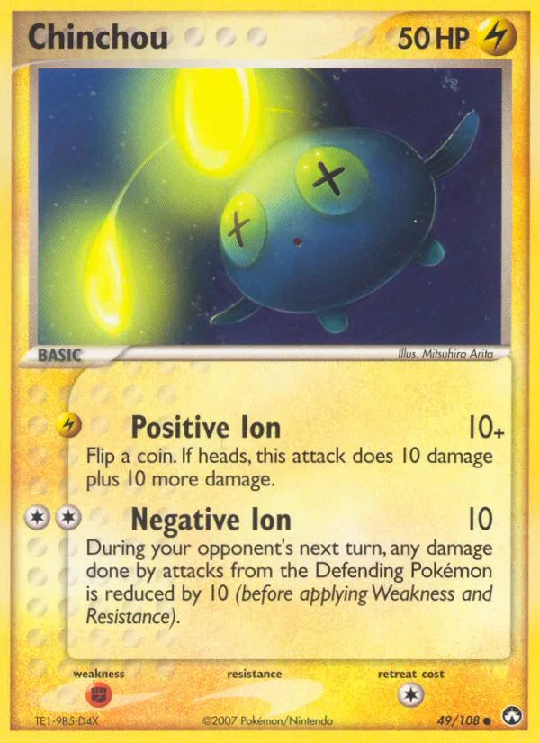 Chinchou EX Power Keepers card