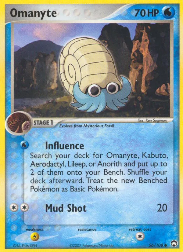 Omanyte EX Power Keepers card