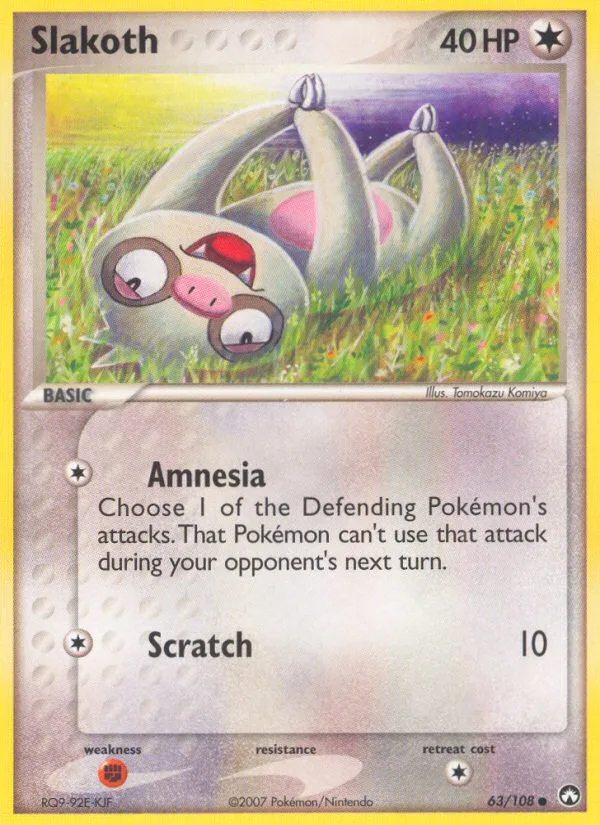 Slakoth #63 EX Power Keepers Pokemon card