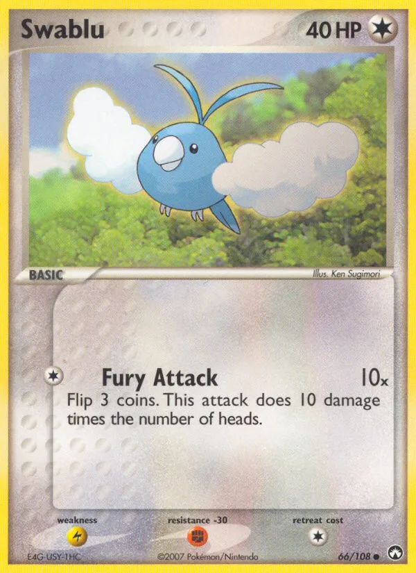 Swablu #66 EX Power Keepers Pokemon card