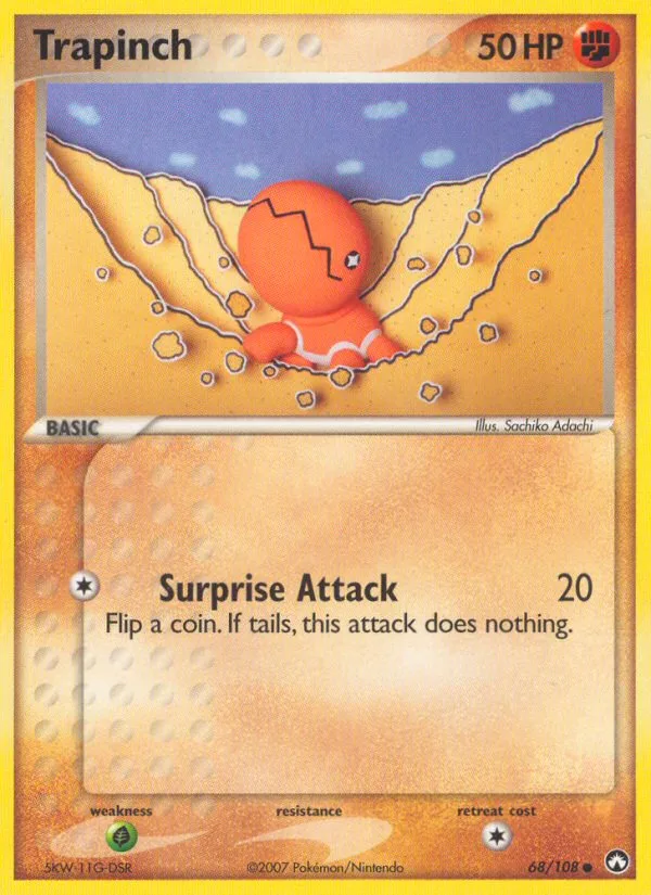 Trapinch #68 EX Power Keepers Pokemon card