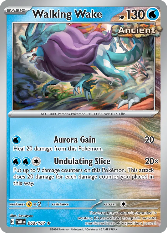Walking Wake #63 Twilight Masquerade Pokemon card