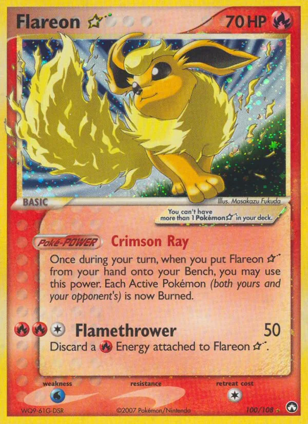 Flareon ★ #100 EX Power Keepers Pokemon card