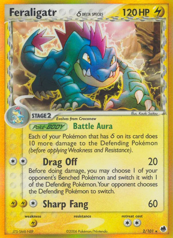 Feraligatr δ #2 EX Dragon Frontiers Pokemon card
