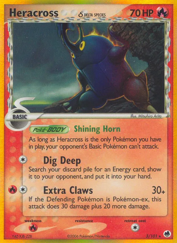 Heracross δ #3 EX Dragon Frontiers Pokemon card