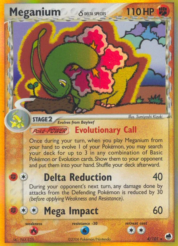 Meganium δ #4 EX Dragon Frontiers Pokemon card