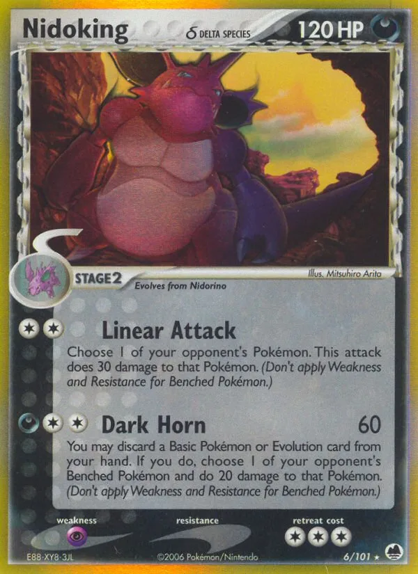 Nidoking δ #6 EX Dragon Frontiers Pokemon card