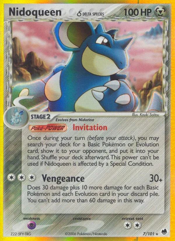 Nidoqueen δ #7 EX Dragon Frontiers Pokemon card