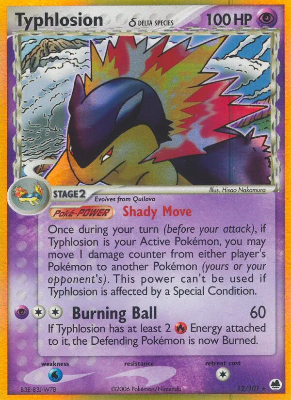 Typhlosion δ #12 EX Dragon Frontiers Pokemon card